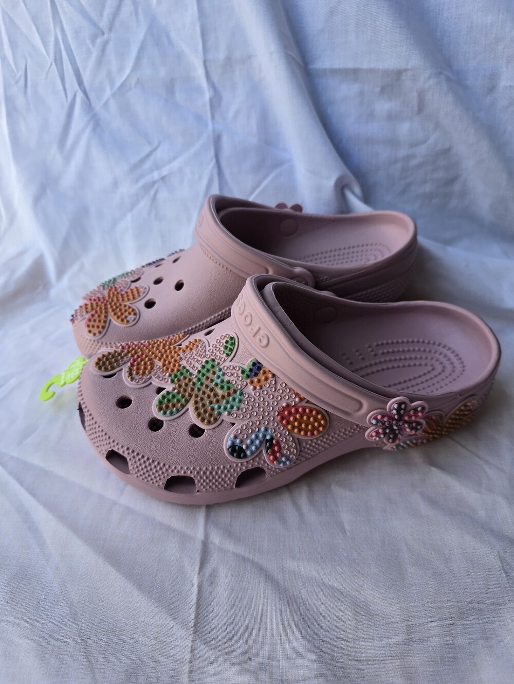 CROCS Pink Floral-Embellished Classic Clog - Picture 2 of 15